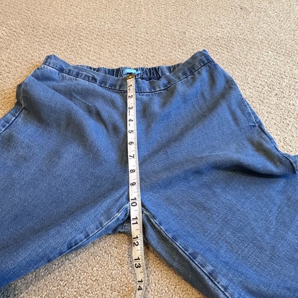 J McLaughlin Pant Chambray Wide Leg Crop Lyocell Linen Boho Coastal Grandma Sz 4 - Picture 5 of 11